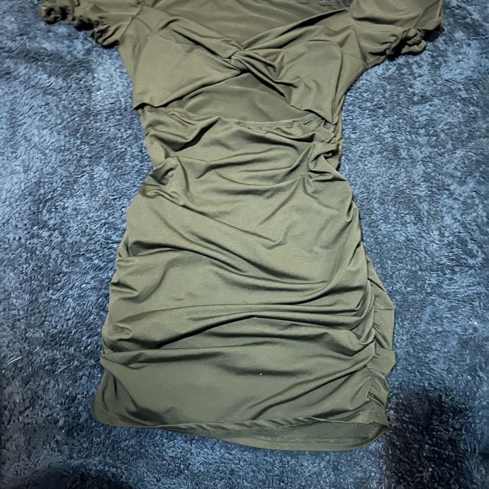 SHEIN Black Ruched Mini Dress